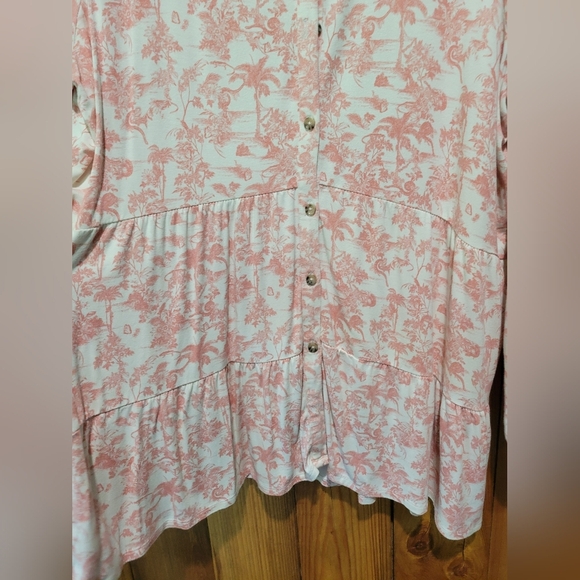 New Directions Pink and White High Low Dress - Picture 3 of 10